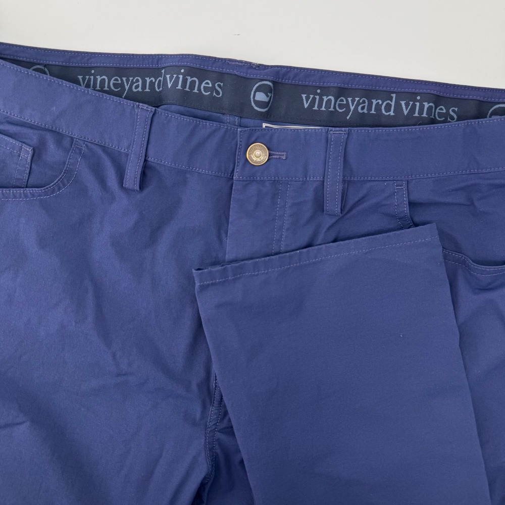 Vineyard Vines On The Go Pant Mens 38x34 Navy Blue Stretch Performance Chino